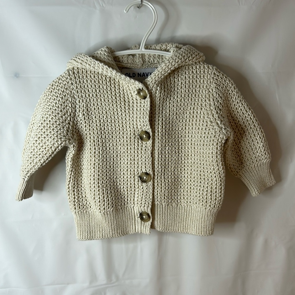 Baby knit cardigan hoodie size 3-6 months cozy warm like new cabincore